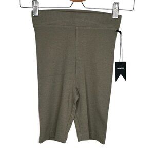 Talentless Womens Ribbed Knit Olive Green Active Biker Shorts XS